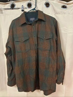 Pendleton Brown & Green Plaid Wool flannel